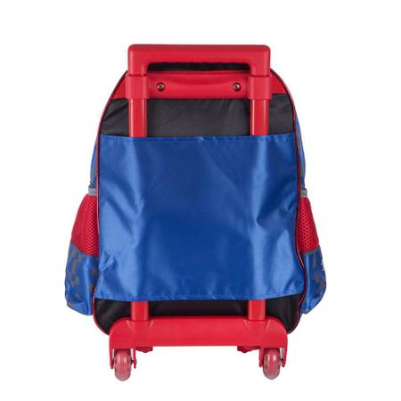 Imagem de Kit Escolar Mochila Infantil com Rodinhas + Lancheira + Estojo Carro Swiss Move Team Wheels 3D Azul