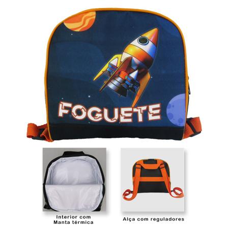 Imagem de Kit Escolar Mochila Infantil G de Rodinhas Lancheira e Estojo