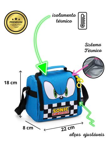 Imagem de  Kit Escolar Sonic AZ Mochila Rodas + Lancheira + Estojo