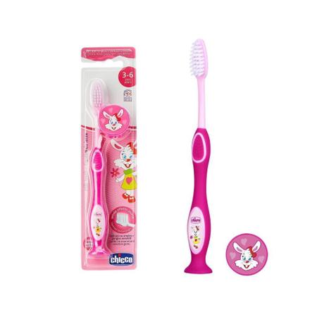 Imagem de Kit Escova De Dentes Rosa Chicco E Dental Álbum Premium