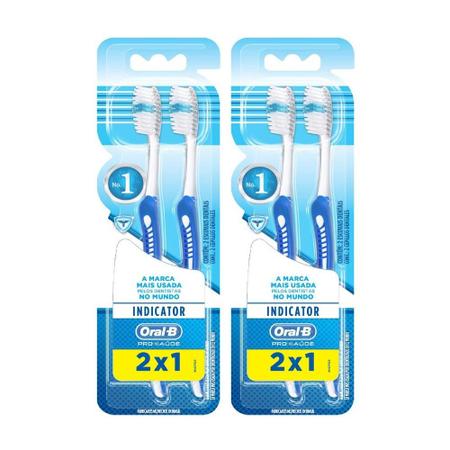 Imagem de Kit Escova Dental Oral-B Indicator Plus 40 com 4 unidades