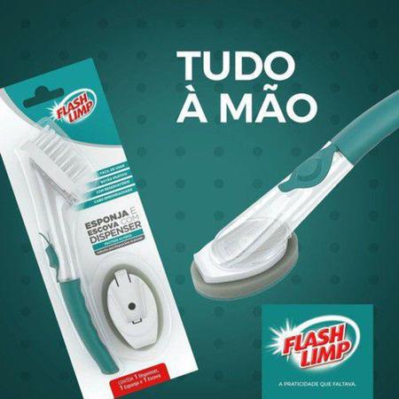 Imagem de Kit Escova E Esponja De Limpeza 2 Em 1 Para Lavar Louça - Flash Limp