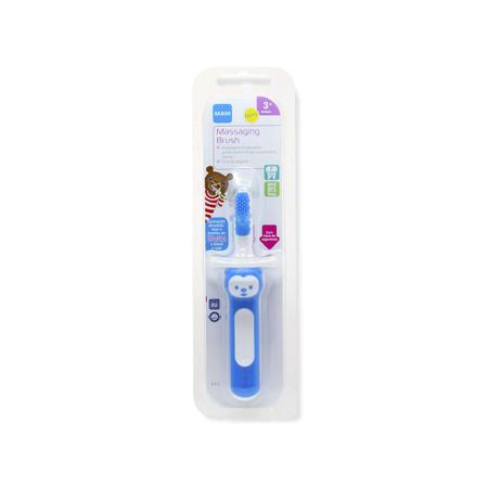 Imagem de Kit escova ergonomica massageadora mam de dentes e de dedo macia infantil para bebes