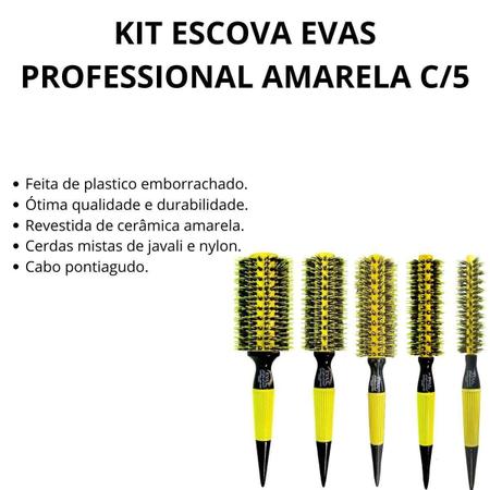 Imagem de Kit Escova Evas Professional Amarela C/5
