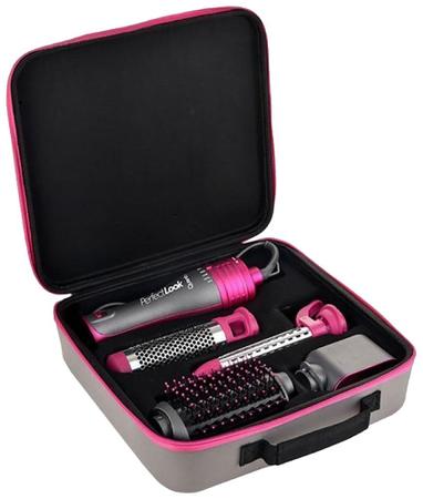 Imagem de Kit Escova Secadora Quanta Perfectlook QTKCS7000 4 Em 1 - 110V Cinza/Rosa