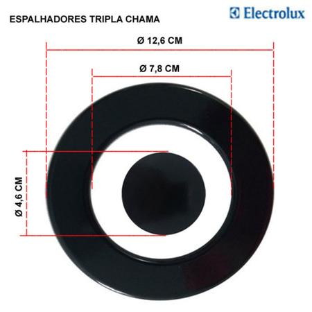 Imagem de Kit espalhadores + bacias + grelhas p/ fogões tripla chama 5 bocas 76 sas