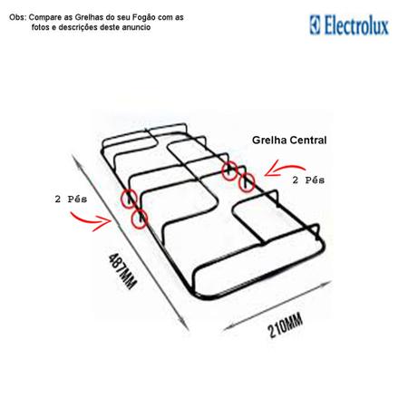 Imagem de Kit espalhadores + grelhas para fogões electrolux 6 bocas 76 hl