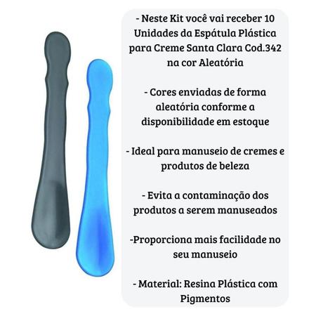 Imagem de Kit Espátula Plástica De Creme Máscara E Misturinha 10 Und