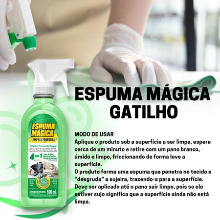 Imagem de Kit Espuma Magica Limpeza Poderosa Proauto 4uni +Pano Microfibra