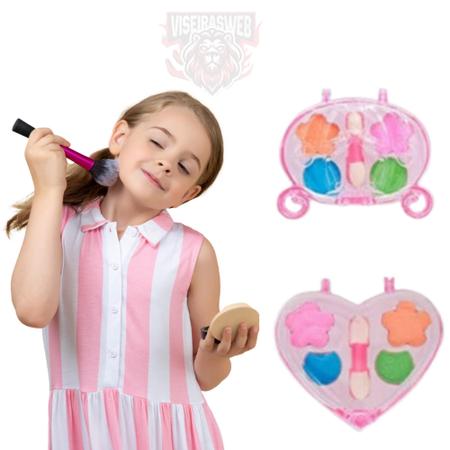 Kit Estojo Maquiagem Infantil Para Boneca Coração Com Sombra 4 Cores +  Pincel - 99TOYS - Pincéis de Maquiagem - Magazine Luiza