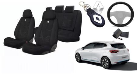 Kit Exclusivo Bancos Clio 2018-2024 + Volante + Chaveiro - Aero Print Imagem de Kit Exclusivo Bancos Clio 2018-2024 + Volante + Chaveiro