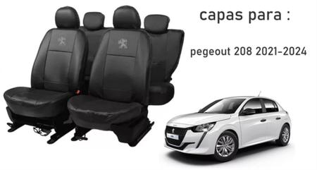 Imagem de Kit Exclusivo: Capas de Couro para Bancos Peugeot 208 2021-2024 + Capa de Volante + Chaveiro