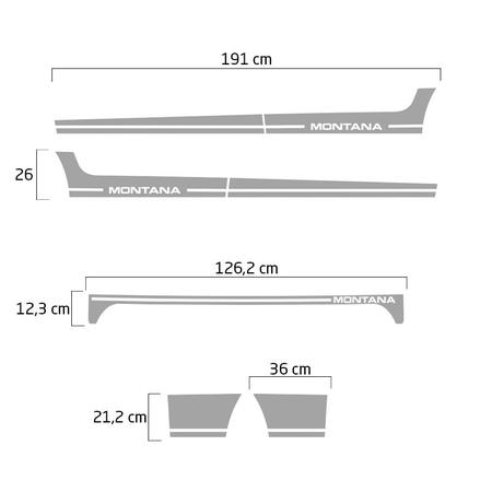 Imagem de Kit Faixa Montana 2010 Adesivo Lateral/Traseiro Decorativo