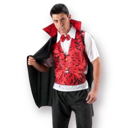 Fantasia Drácula Luxo Masculino Adulto Halloween Vampiro