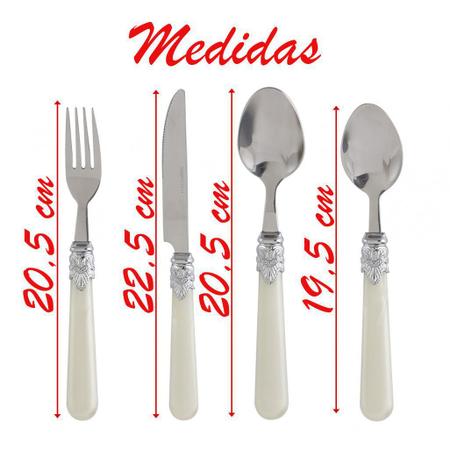 Kit Faqueiro Talheres Romantic Pérola 24 Peças - Gici Casa Imagem de Kit Faqueiro Talheres Romantic Pérola 24 Peças