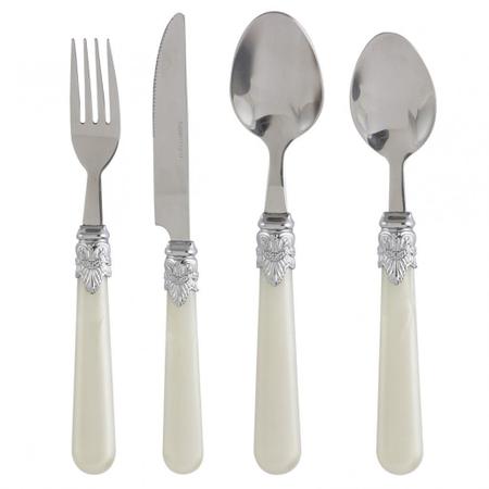 Kit Faqueiro Talheres Romantic Pérola 24 Peças - Gici Casa Imagem de Kit Faqueiro Talheres Romantic Pérola 24 Peças