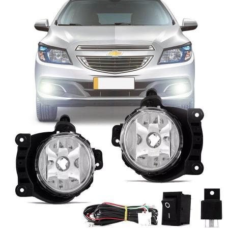 Imagem de Kit Farol de Milha Completo Chevrolet Onix 2012 13 14 15 16 Prisma 2013 14 15 Cobalt 2012 13 14 15 Sonic 2014 15 Agile 2014 15