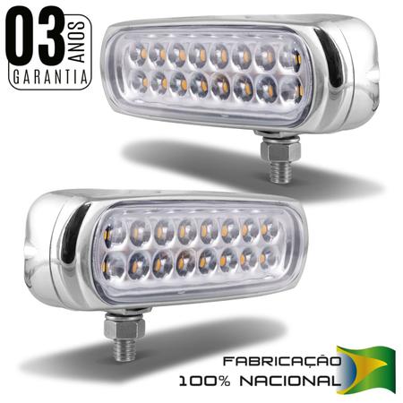 Imagem de Kit Farol de Milha Strobo Safety Car 16 LEDs 8 Efeitos 12V 3,2W Luz Amarela Autopoli