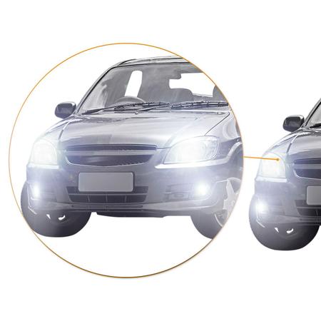 Imagem de Kit Farol Milha Celta Prisma 2012 2013 + Par Lâmpadas Super LED Headlight HB4 6000K