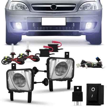 Imagem de Kit Farol Milha Corsa Meriva 2003 a 2012 Montana 2003 a 2010 + Kit Xenon 8000K