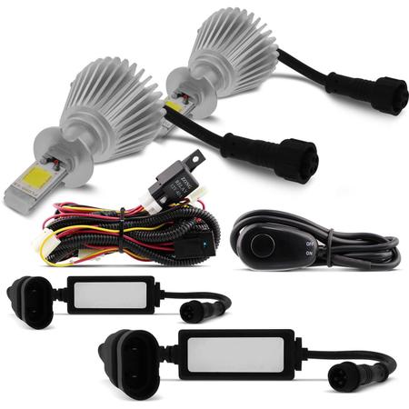 Imagem de Kit Farol Milha Golf Sapão 1999 a 2006 Auxiliar Neblina + Par Lâmpada Super LED 6000K