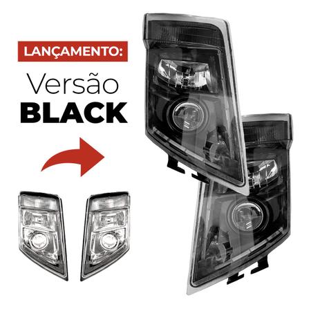 Imagem de Kit Farol Principal E Auxiliar Volvo Fh13 Fm13 Máscara Negra