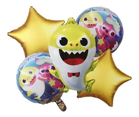 Festa Baby Shark - Kit Topo de Bolo Espeto 2 Anos - Festas da 25