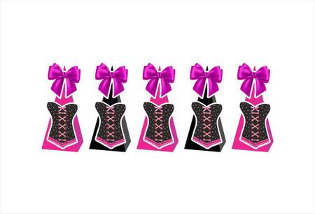 Imagem de Kit Festa Chá de Lingerie Pink 74 peças (5 pessoas) cone milk