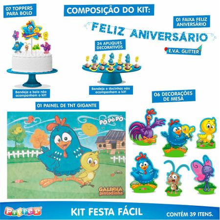 Kit Festa Fácil Sonic Aniversário Criança Infantil - Piffer - Kit Decoração  de Festa - Magazine Luiza