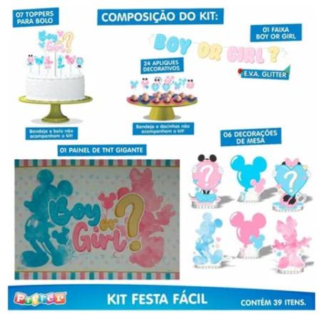 Kit decoração chá revelação Girls Boy - Party Time - Kit Decoração de Festa  - Magazine Luiza