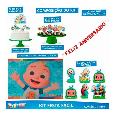 Kit Festa Fácil Completa Cocomelon Piffer 1und - Kit Decoração de Festa - Magazine  Luiza