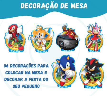 Kit Festa Fácil Sonic Aniversário Criança Infantil - Piffer - Kit Decoração  de Festa - Magazine Luiza