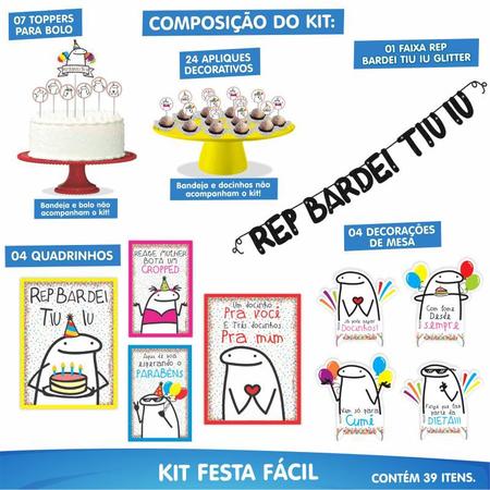 Kit Festa Fácil Flork Meme Decoração De Aniversário Parabéns - Piffer - Kit  Decoração de Festa - Magazine Luiza