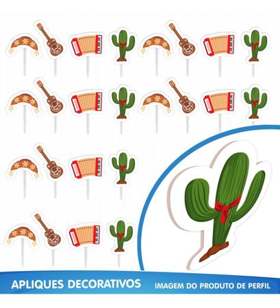 Painel Decorativo Festa Junina Cacto Cangaço - 55cm x 35cm