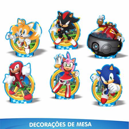 Kit Festa Fácil Sonic Aniversário Criança Infantil - Piffer - Kit Decoração  de Festa - Magazine Luiza