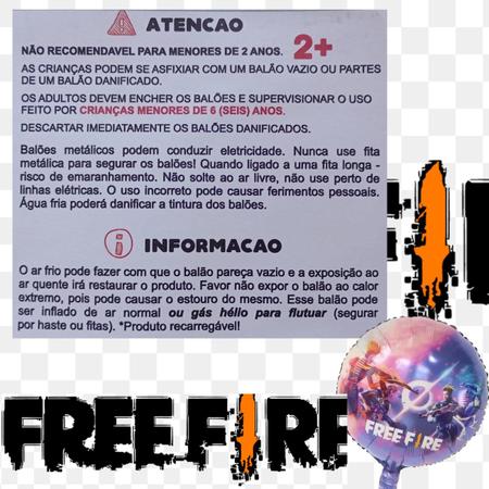 Balão Free Fire Prata Decoração Festa de Aniversário Número 9 - Ri Happy