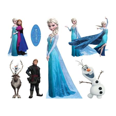 Imagem de Kit Festa Frozen Elsa e Olaf 7 Display + Painel Aniversario