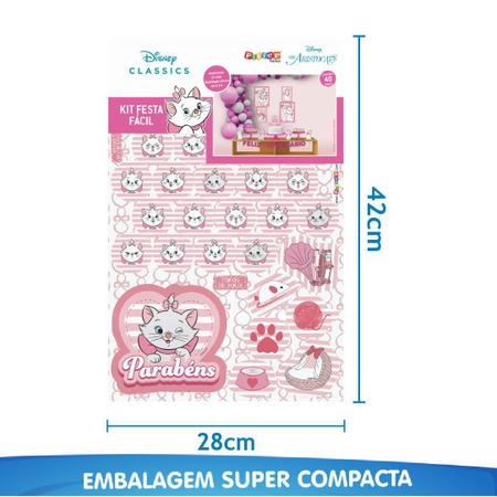 Kit festa Gatinha Marie Decoração Aniversário completa 40pçs - piffer - Kit  Decoração de Festa - Magazine Luiza