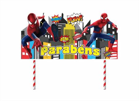 Imagem de Kit Festa Homem aranha spiderman 283 peças (30 pessoas) painel e cx