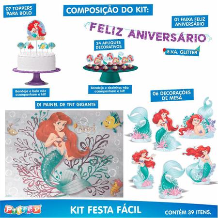 Topo de Bolo Sereia Para Festa de Aniversário Infantil - Piffer - Topo de  Bolo - Magazine Luiza