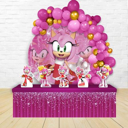 Kit Casado Sonic Amy Rose Painel Redondo Trio Capas Cilindro na Americanas  Empresas