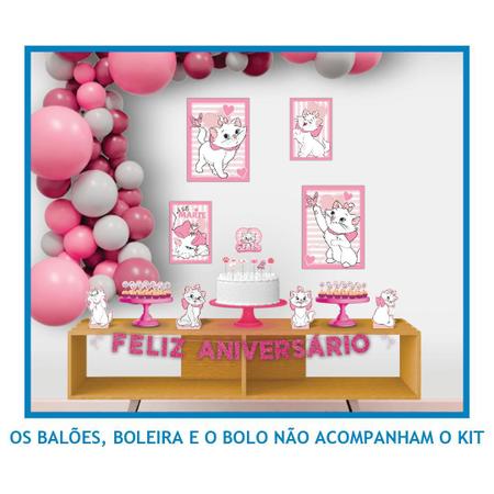 Kit festa Gatinha Marie Decoração Aniversário completa 40pçs - piffer - Kit  Decoração de Festa - Magazine Luiza