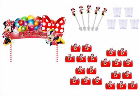 Imagem de Kit festa Minnie vermelha 173 peças (20 pessoas)