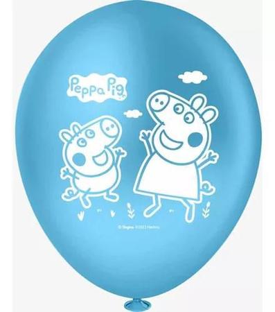 Imagem de Kit festa Peppa Pig Decora Painel +Toalha Plástica+ 25 Balão