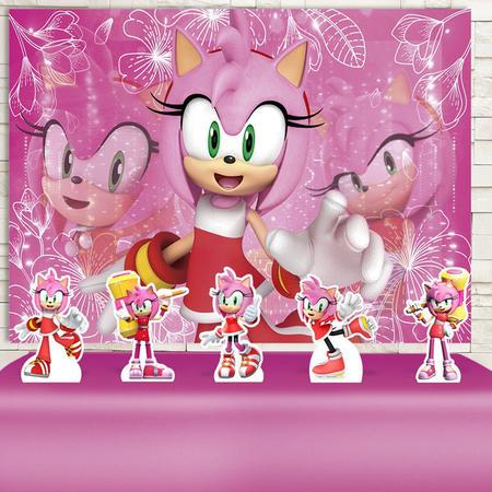 Kit Festa Aniversário Prata Painel + Display Sonic Filme