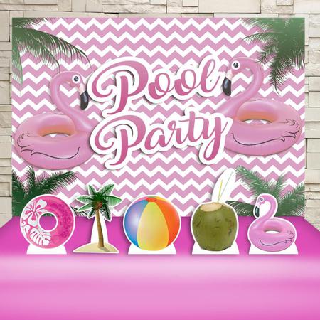 Kit Decoração Festa Pool Party Rosa Cenários Kit Prata - Impakto Visual -  Kit Decoração de Festa - Magazine Luiza