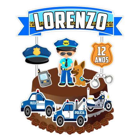 Bolo tema policial infantil feminino