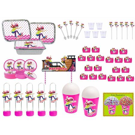 Kit 1 Topo Bolo Roblox Menina+ 10 Toppers P/ Doces+4 Display