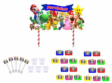 Kit Festa Super Mario Bros 61 peças - Produto artesanal - Kit Decoração de  Festa - Magazine Luiza