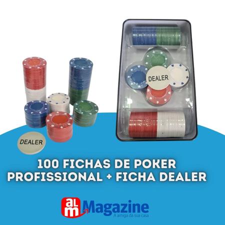 Jogo de fichas para poker 100 fichas plastico na lata 02 jogos de baralho -  EU QUERO PRESENTEAR - Jogo de Poker - Magazine Luiza